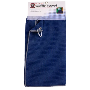Golf Gifts & Gallery Navy Waffle Towel W/ Grey Trim