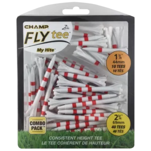 Champ Zarma Flytee Myhite Red 1-1/2" & 2-3/4" Tee 50-Pack
