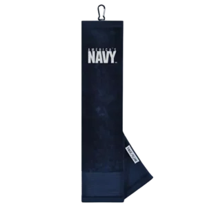 Navy Tri-Fold Embroidered Towel