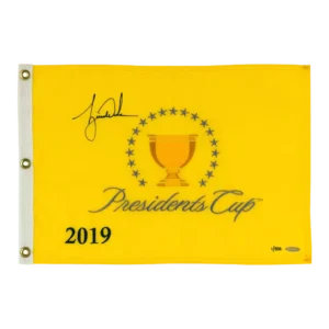 Upper Deck Tiger Woods Autographed 2019 Presidents Cup Pin Flag