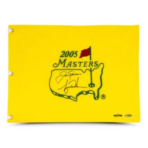 Tiger Woods & Jack Nicklaus Dual Signed 2005 Masters Pin Flag