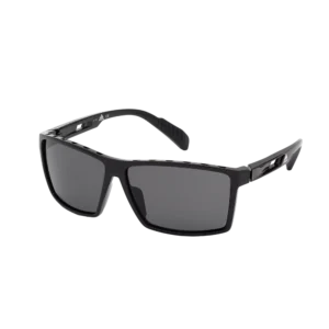 Adidas Injected Sport Vented Square Frame Sunglasses W/ Smoke Polarized Lens