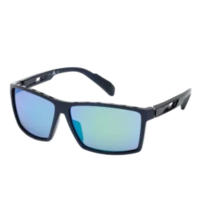 Adidas Injected Sport Vented Square Frame Sunglasses W/ Green Mirror Lens