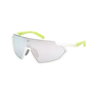 Adidas Injected Sport Semi-Rimless Shield Sunglasses W/ Smoke Mirror Lens
