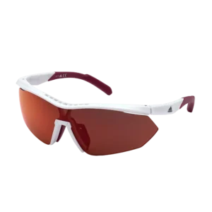 Adidas Injected Sport Semi-Rimless Shield Sunglasses W/ Roviex Mirror Lens