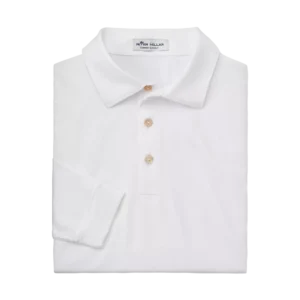 Peter Millar Solid Stretch Jersey Long Sleeve Polo