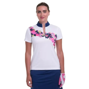 EP NY Hope Springs Eternal Collection: Floral Stripe Short Sleeve Polo