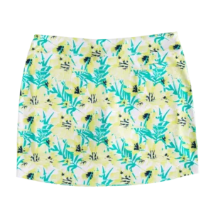 Pebble Beach Floral Print Knit 16.5" Skort