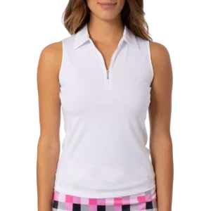 Golftini Stretch Quarter Zip Sleeveless Polo Shirt