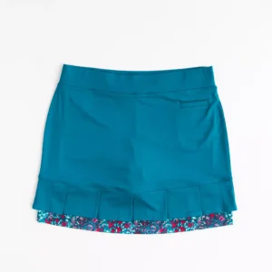 Pebble Beach Floral Trim Pleated Back 16.5" Skort