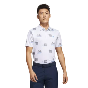 adidas All Over Print Short Sleeve Polo Shirt