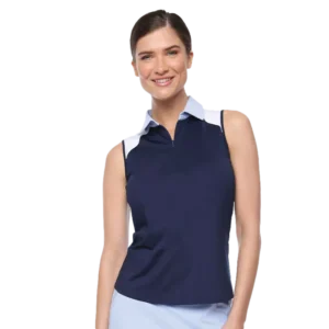 Belyn Key Kali Color Block Sleeveless Polo Shirt