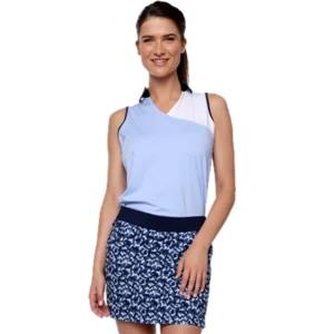 Belyn Key Malibu Color Block Sleeveless Polo Shirt