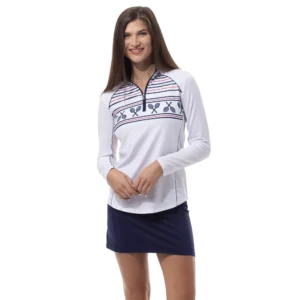 SanSoleil SolCool Vintage Sidelines Quarter Zip Pullover