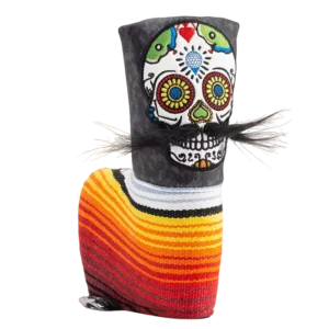 Pins & Aces Mustache Sugar Skull Grey Camo Blade Putter Cover