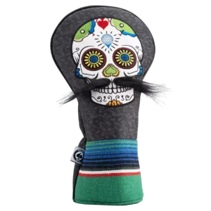Pins & Aces Mustache Sugar Skull Grey Camo Driver Headcover