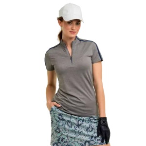 Contrast Trim Short Sleeve Mock Top