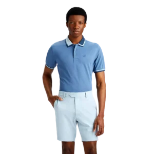 Two Tone Rib Collar Tech Pique Polo