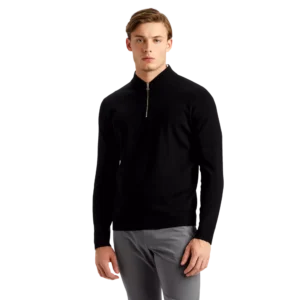 Merino Wool Qtr Zip Sweater