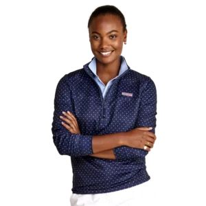 Sankaty Shep Foulard Dot Quarter Zip Pull Over