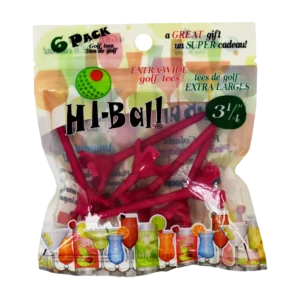 Hi-Ball 3-1/4" Solid Pink Tees 6-Pack