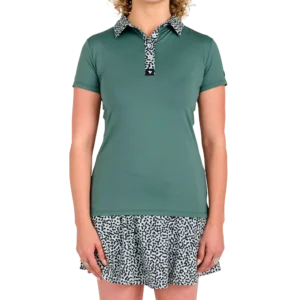 Mint Chip Placket Short Sleeve Polo Shirt