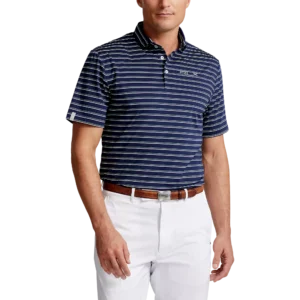 Classic Fit Striped Jersey Polo Shirt