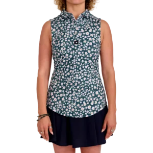 Bermuda Floral Sleeveless Polo Shirt