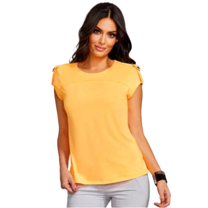 Shoulder Tab Short Sleeve Top