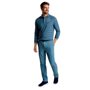 Lyons Stripe Performance Jersey Long-Sleeve Polo