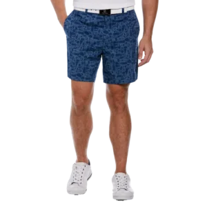 Flat Front Abstract Golf Print 7" Golf Short