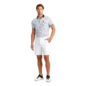 Star Dust Tech Jersey Modern Spread Collar Banded Polo