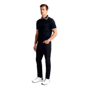 Script Stripe Tech Piqué Banded Sleeve Polo