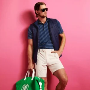 Feeder Stripe Tech Jersey Modern Spread Collar Polo