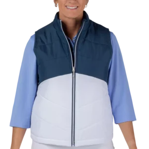 Colorblock Quilted Full Zip Vest