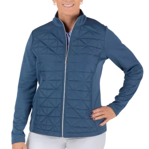 Mixed Media Quilted Full Zip Jacket