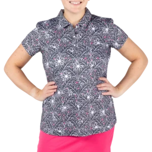 Leaf Print Short Sleeve Polo