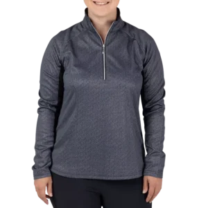 Polka Dot Quarter Zip Pull Over