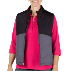Colorblock Quilted Full Zip Vest