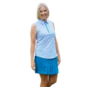 Chain Link Sleeveless Polo Shirt
