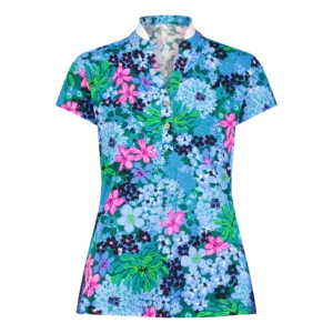 Frida Soiree Ribbed Collar Short Sleeve Polo Shirt