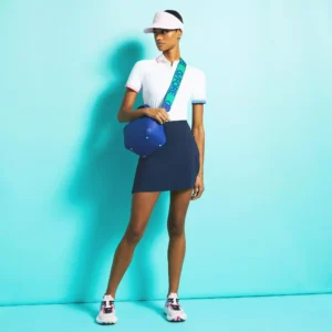Pleated Contrast Ribbed Collar Short Sleeve Polo Shirt