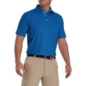 Golf Course Doodle Stretch Pique Self Collar
