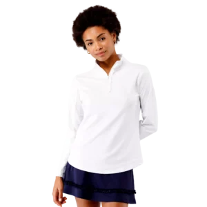 Ava Ruffled Quarter Zip Pull Over