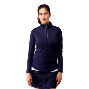 Ava Ruffled Quarter Zip Pull Over