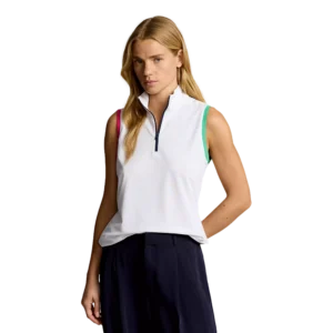 Air Tech Pique Quarter Zip Sleeveless Top