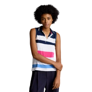 Airflow Thick Striped Sleeveless Polo Shirt