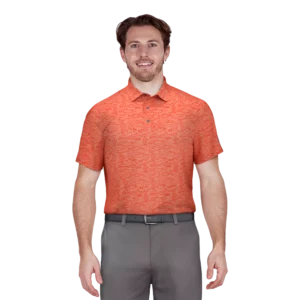 Heather Linear Print Golf Polo