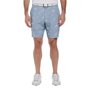 8" Flamingo Print Golf Shorts with Active Waistband