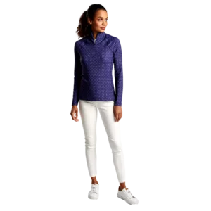 Raglan Perth Micro Print Quarter Zip Pull Over